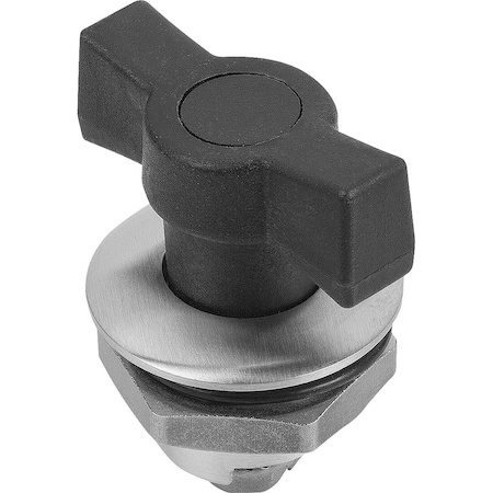 Kipp Quarter-Turn Lock Small Version, D=32, H=18, Stainless Steel 1.4404, Comp:Stainless Steel K1339.0018